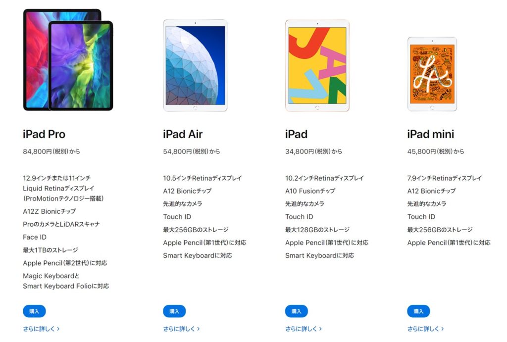 【徹底比較】大学生におすすめのiPadを機能面を比較
