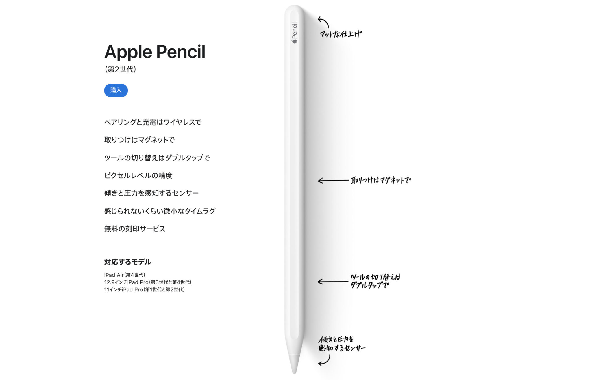 Apple Pencil 第2世代 チップ付き - スマホアクセサリー